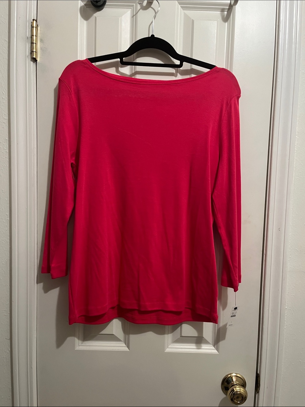 Talbots Bright Pink Long-Sleeve Boatneck Top NWT